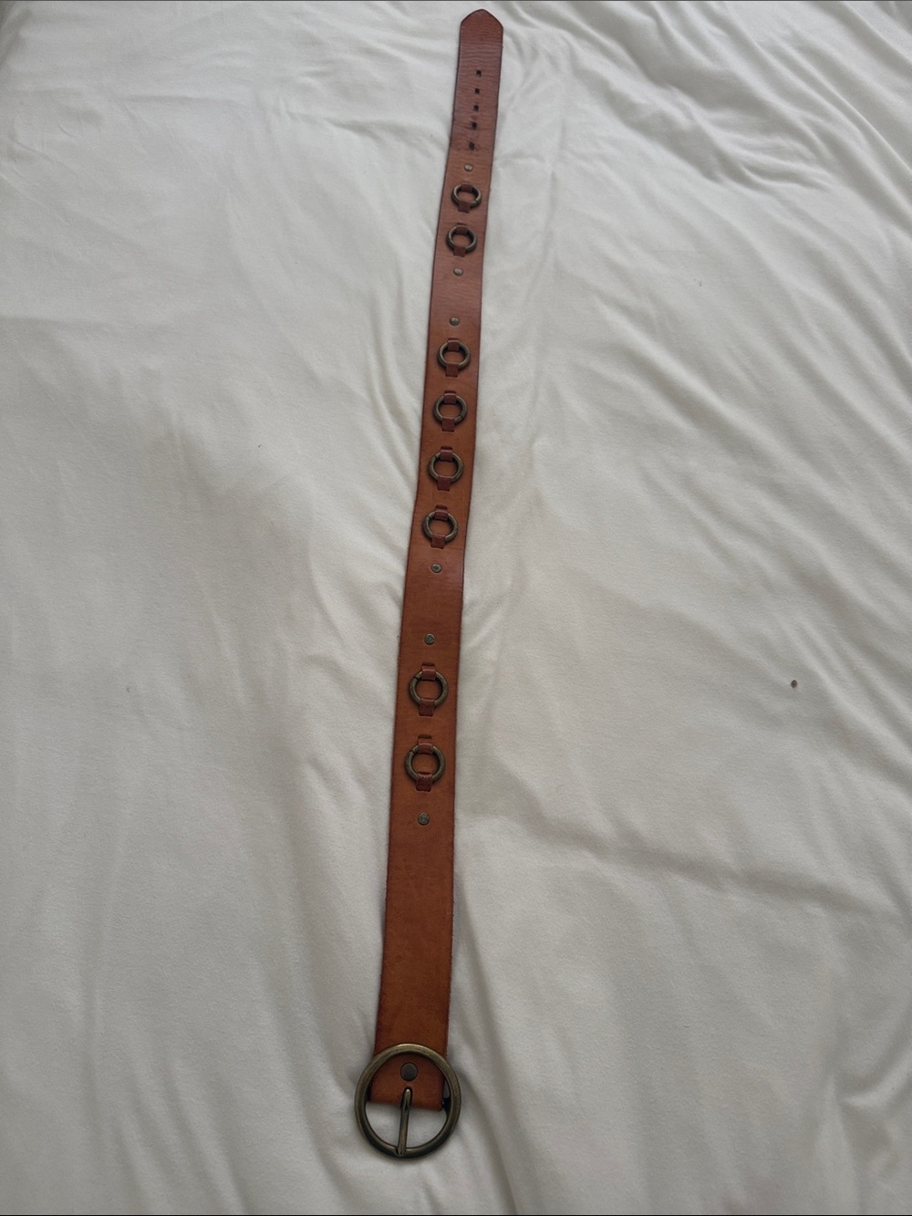 Women’s light brown leather Linea Pelle belt